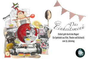 illustrierte collage aus Kochutensilien und DDR-Artefakten
